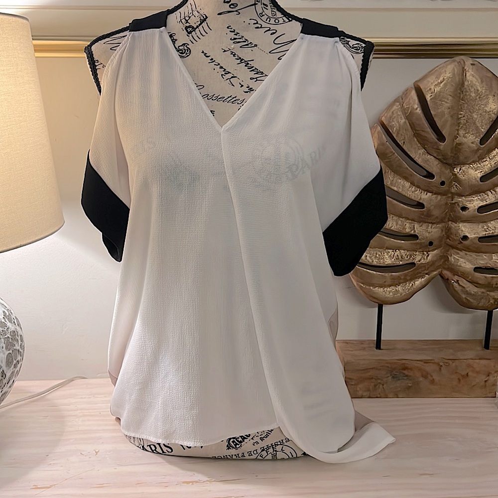 Zara color block off shoulder Top